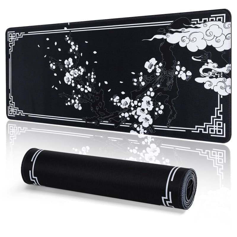EFISH Tapis de Souris de Jeu Japonais XXL 800 x 300 mm Grand Tapis de Bureau Bords Cousus Imperméable Antidérapant pour PC, MacB