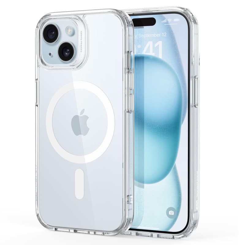 ESR Coque pour iPhone 15, Compatible avec MagSafe, Protection Antichoc Militaire, Anti-jaunissement, Dos Anti Rayures, Coque Mag