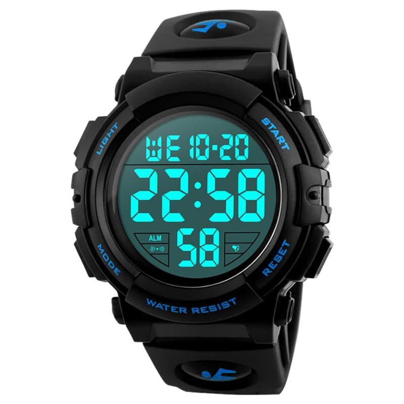 UEOTO Montre Sport Homme Etanche 5ATM, Montre Digitale Hommes avec Alarme/Chronomètre/Rétro-éclairage LED, Montre Militaire Numé