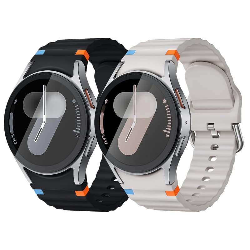 2 paires de bracelets de 20 mm compatibles avec Samsung Galaxy Watch 7 6 5 4 bracelets, (40/44mm) /6 Classic (46/42/47/43mm)/FE/
