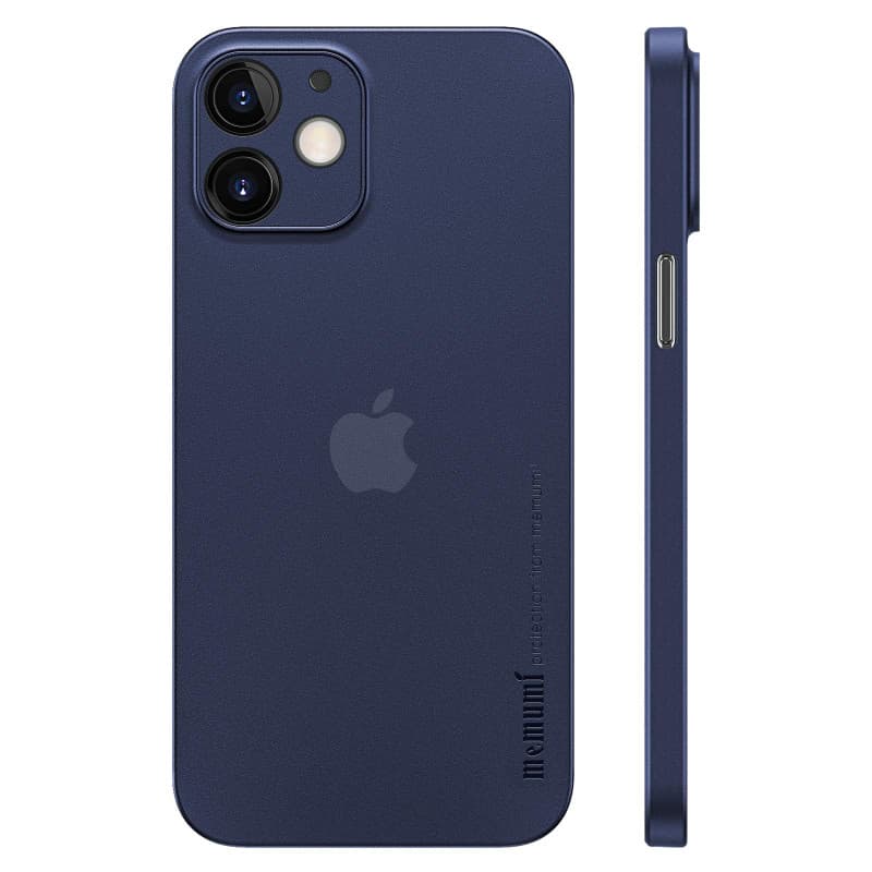 memumi Coque Compatible avec iPhone 12 6.1'' (Trans-Bleu),(Deux Trous pour Appareil Photo) Matériau PP (antidérapant, résistant