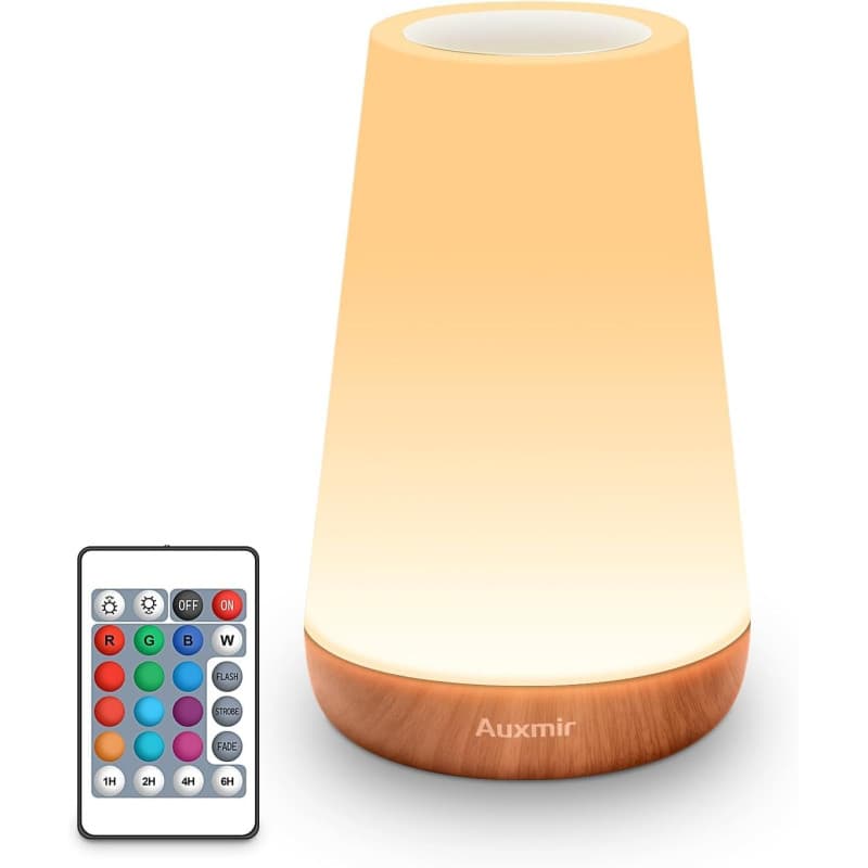 Auxmir Lampe de Chevet Veilleuse LED Lampe d'Ambiance Chambre Lampe Nuit Tactile avec 13 Couleurs RGB, Rechargeable USB, Lampe d