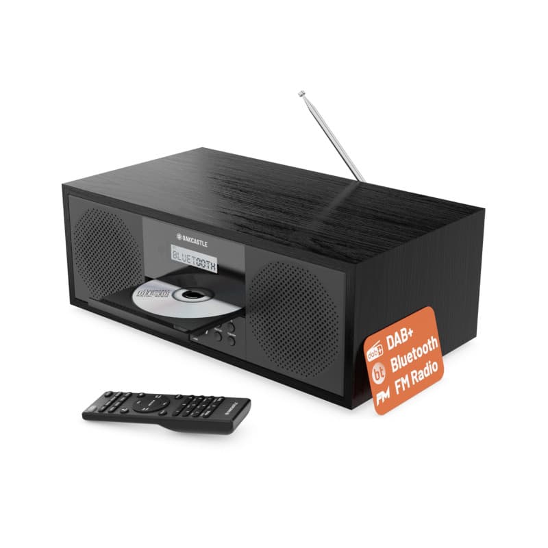 Radio Dab+ Bluetooth et Lecteur CD | Système stéréo 60W pour la Maison | Haut-parleurs intégrés, Affichage LED | Double Alarm, 2