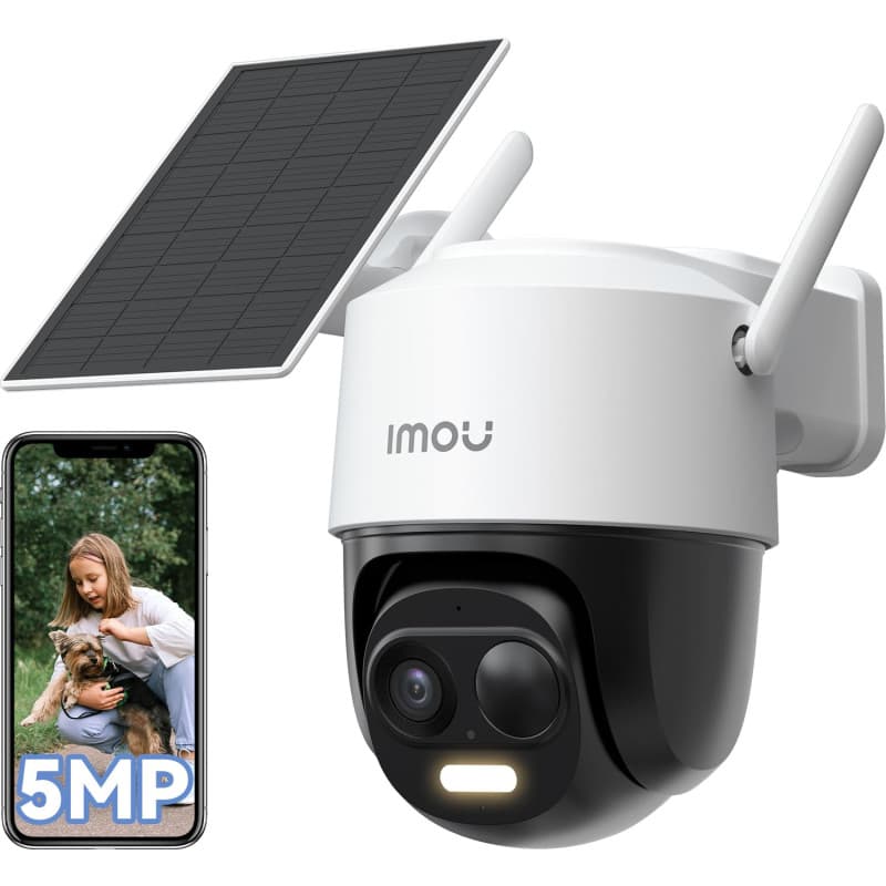Imou 3K Caméra Surveillance WiFi Exterieure sans Fil Solaire avec Batterie 5000mAh, Caméra Solaire Exterieur 360° PTZ, 2.4GHz, D