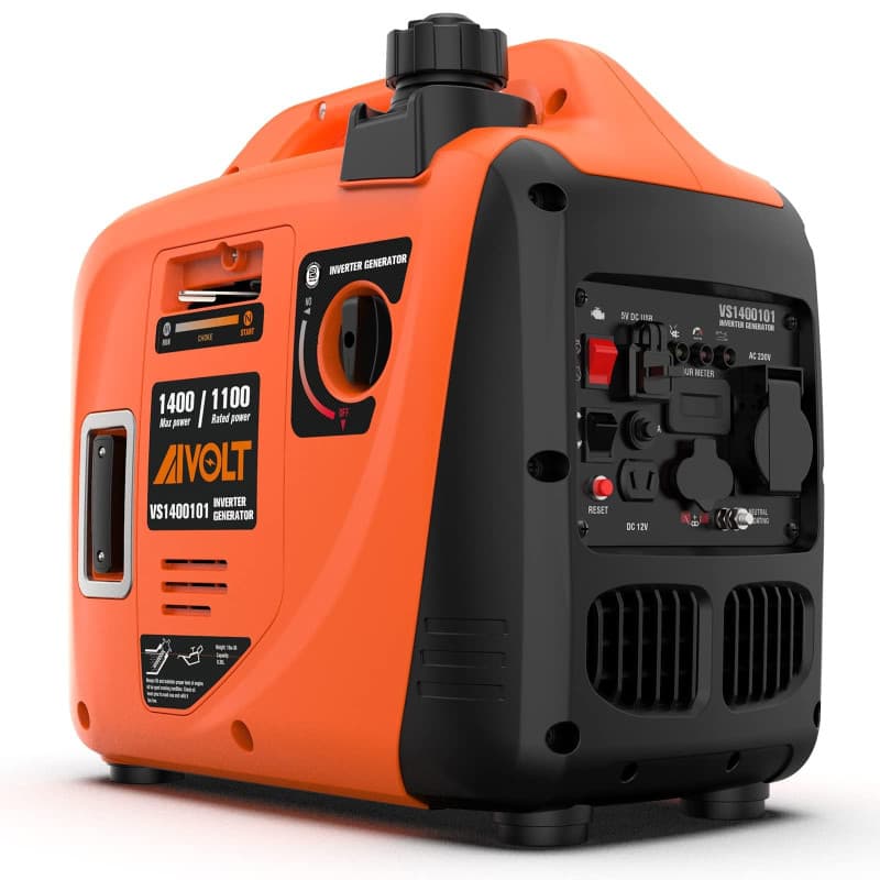 AIVOLT Groupe Électrogène d'essence 1400W Générateur d'onduleur Silencieux avec Prises AC 230V/DC 12V/USB Type-A et Réservoir de
