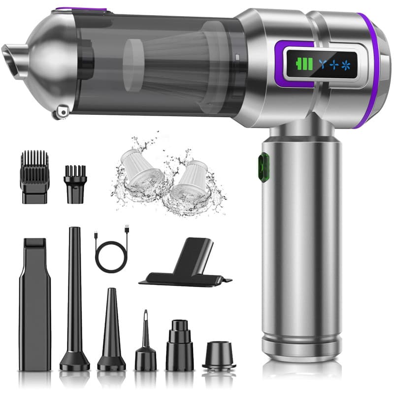 Aspirateur à Main, 25000Pa Aspirateur de Voiture Puissant avec Écran, 4-en-1 Vidage Automatique 1 Touche Aspirateur, Moteur sans