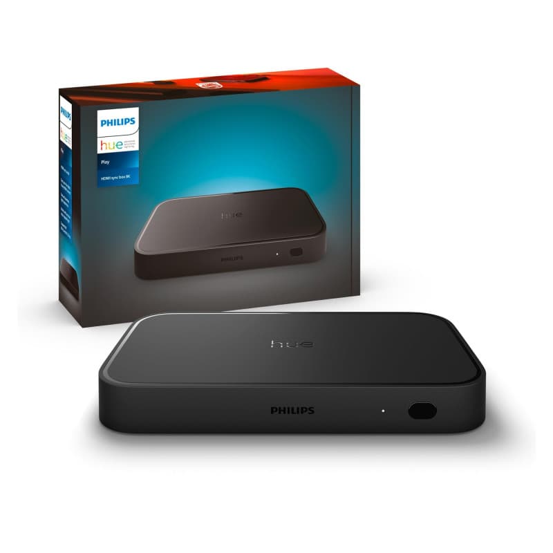 Philips Hue Play HDMI Sync Box 8K - Boitier connecté pour synchroniser jusqu'à 10 lumières avec Vos Jeux vidéo, Films et Musique
