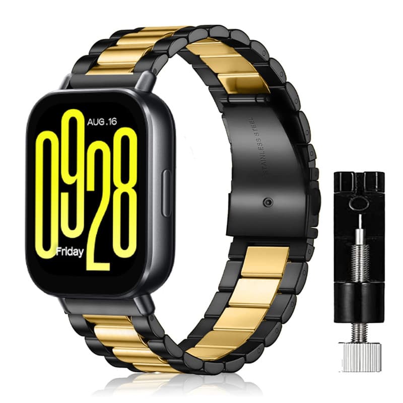 SeNool Bracelet en Acier Inoxydable pour Xiaomi Redmi Watch 5 Active/Lite - Remplacement Métal Band