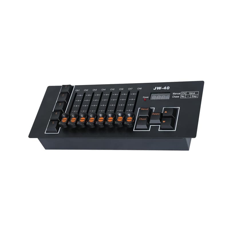 ZonQoonz Contrôleur DMX, Contrôleur DJ DMX512 40 Canaux avec Batterie Intégrée, Console de Mixage DMX pour éclairage de Scène, D