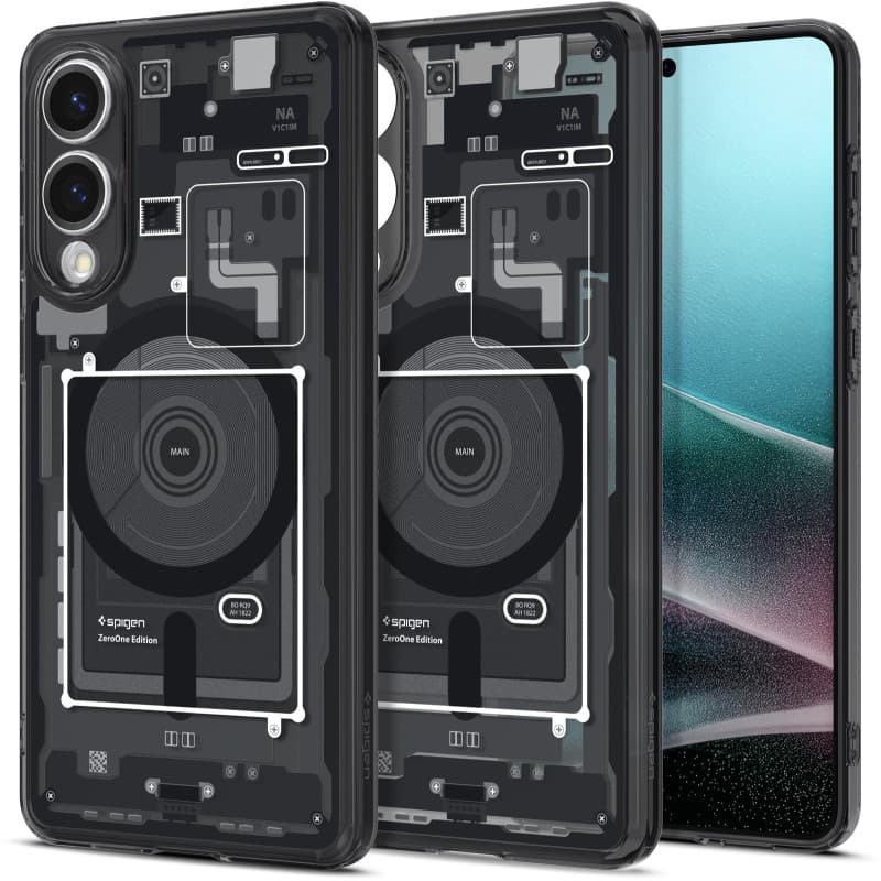 Spigen Ultra Hybrid MagFit Coque Compatible avec Samsung Galaxy S25 Edge - Zero One Noir