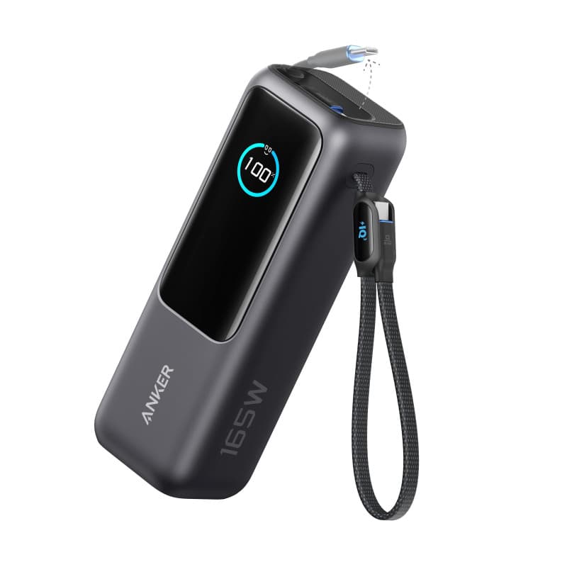 Anker Batterie Externe pour Ordinateurs Portables, Chargeur 25000mAh 3 Ports USB-C 100W pour Plusieurs Appareils, Câble Intégré+