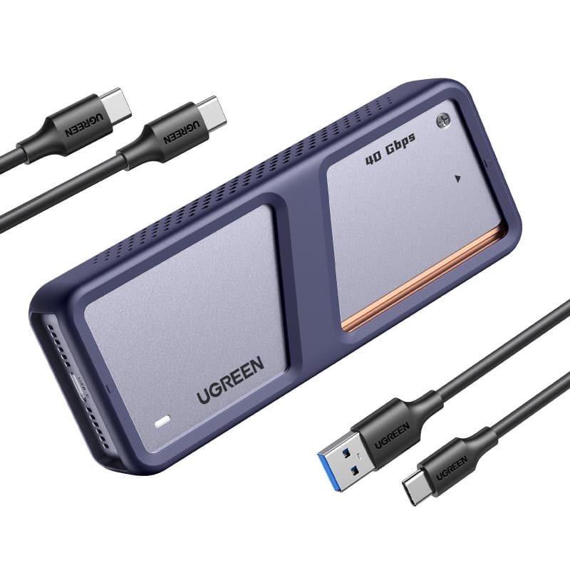 UGREEN Boîtier M.2 SSD NVMe 40 Gbps USB Adaptateur Disque Dur Externe PCIe Aluminium M2 2230 2242 2260 2280 Supporte Thunderbolt