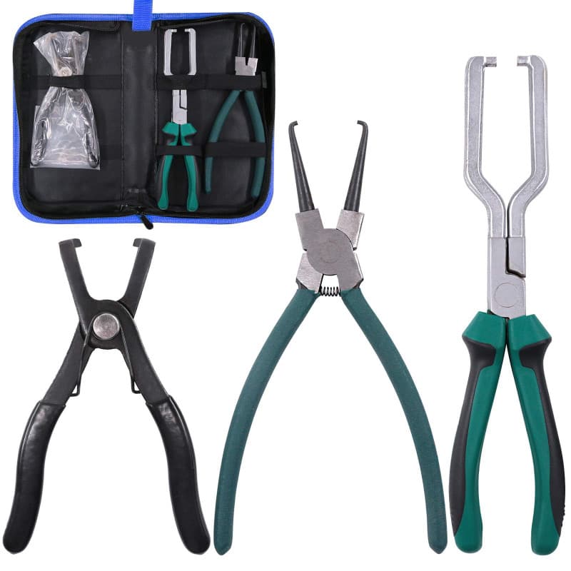Glarks Lot de 3 pinces de tuyau de carburant de 20,3 cm, clip de serrage et pliants de déconnexion à 80 degrés pour l'entretien