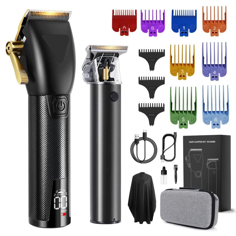 Tondeuse Cheveux Hommes Professionel, Tondeuse Barbe et Cheveux, Kit de Coupe de Cheveux Electriques, Tondeuse à Cheveux Kit Ave