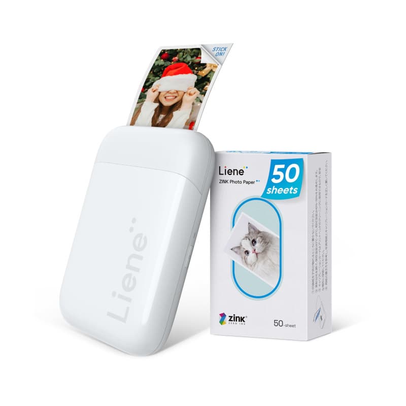 Liene Pearl K100 Mini Imprimante Photo pour iPhone, 2x3 Imprimante Photo Portable avec 50 Zink Papiers à Dos Collant, Bluetooth