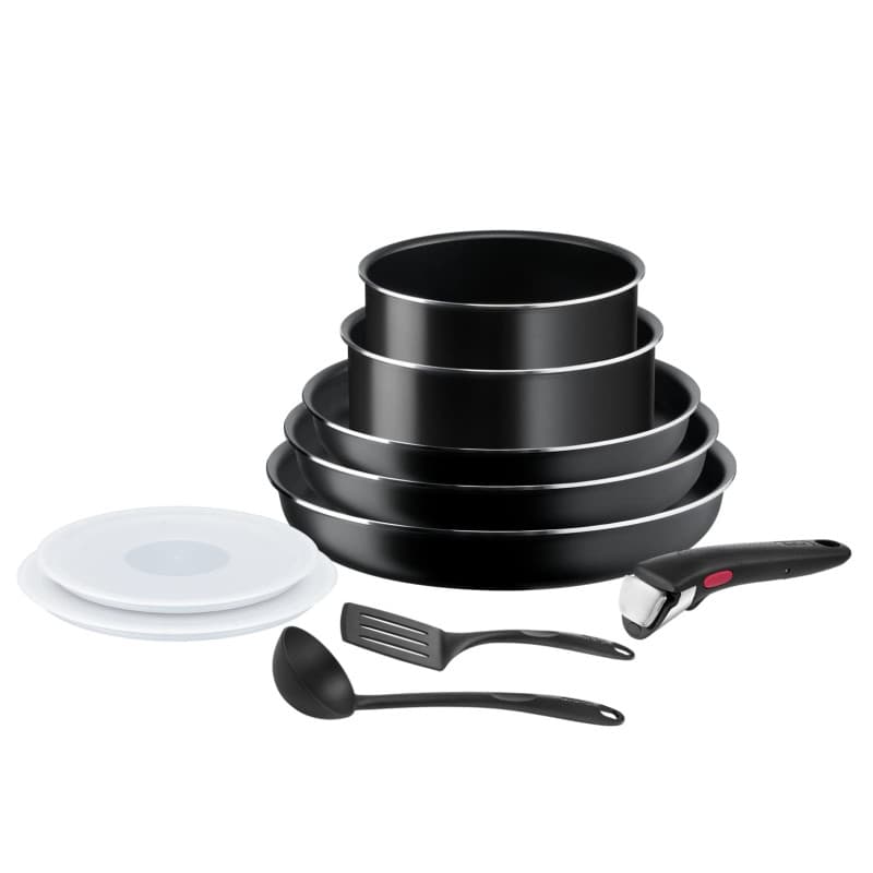 Tefal Ingenio Batterie de cuisine 10 pièces, Poêles, Casseroles, Couvercles, Poignée, Non induction, Revêtement antiadhésif, Emp