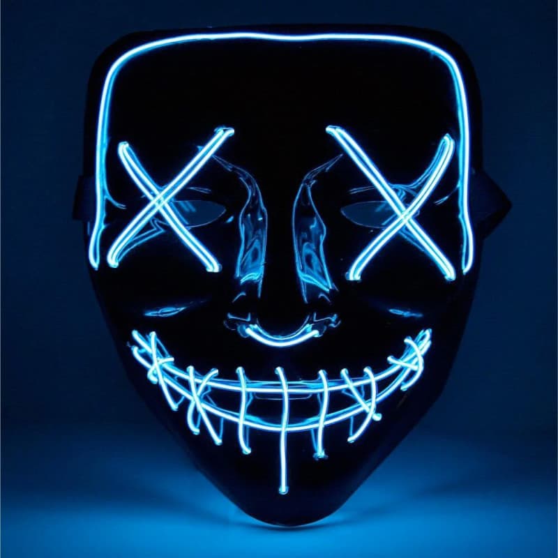 TK Gruppe Timo Klingler Masque d'horreur à LED - comme de Purge avec effets de lumière 3X, contrôlables, pour Halloween, Mardi G