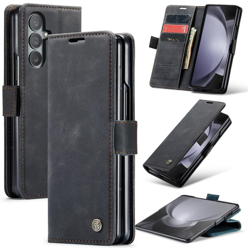 Azororo Coque pour Samsung Galaxy Z Fold 7 5G Premium Housse Cuir Protection Pochette Rabat Portefeuille Flip Case Porte Magnéti