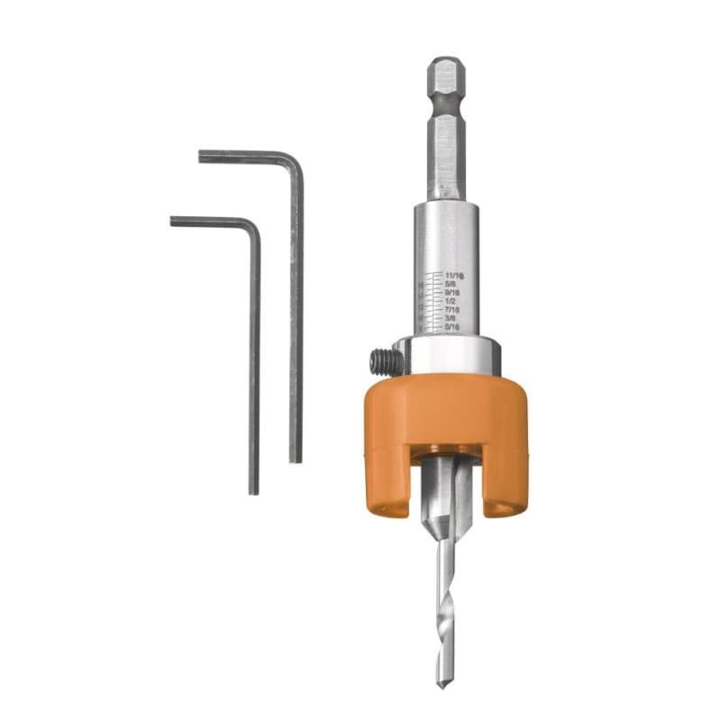 kwb Mèche pour bois dur Ø 4 mm en HSS-M2 avec fraise à lamer, butée de profondeur réglable et queue hexagonale 1/4"