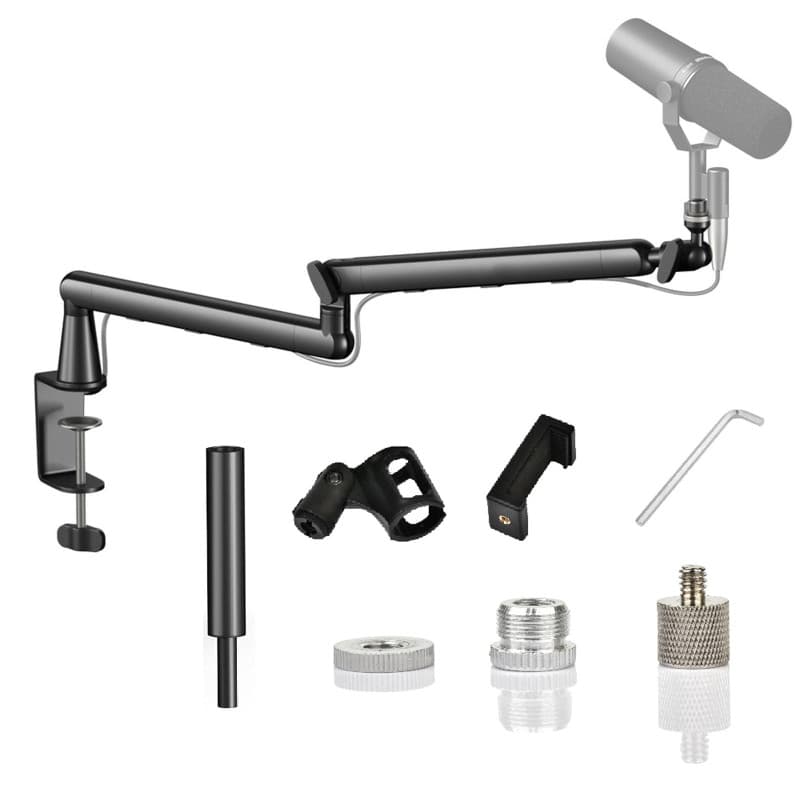 Bras De Micro, Suspension Supports De Microphone, Gestion Des Câbles Compatible Avec Blue Yeti, Snowball Ice, Hyperx Quadcast, S