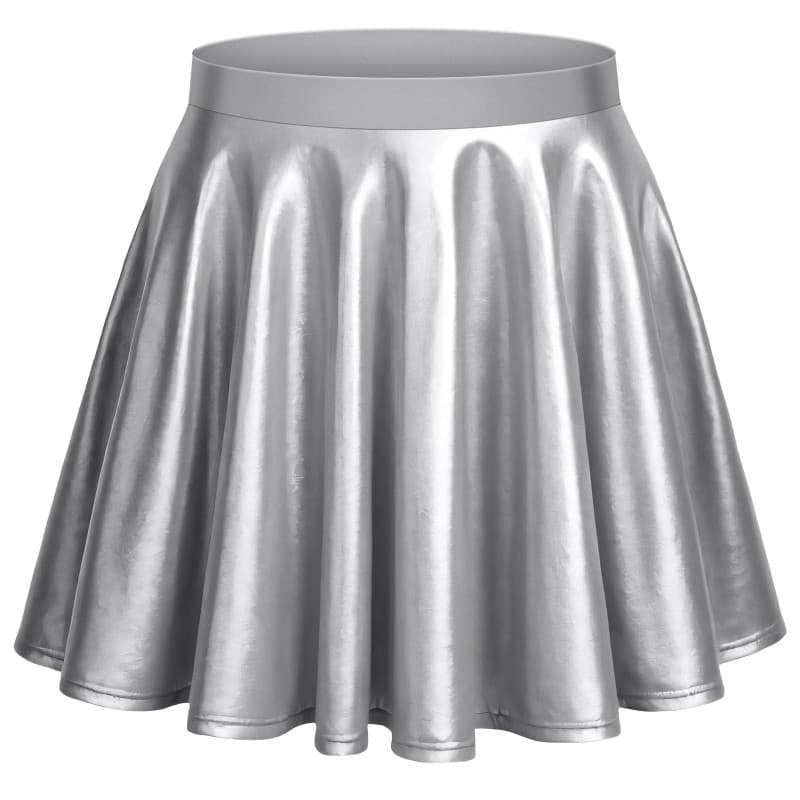 Aomig Femme Jupe Patineuse Extensible Métallisée, Robe Paillette Disco Jupe Courte, Métallisée Shiny Mini Jupe Taille Haute, Jup
