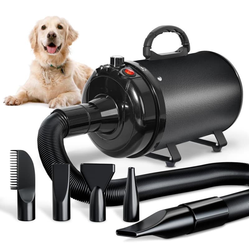 TRIGRAND Pulseur Chien Professionnel Souffleur Chien Silencieux 3000W réglable - Souffleur de Soins pour Chien avec 4 Buses diff