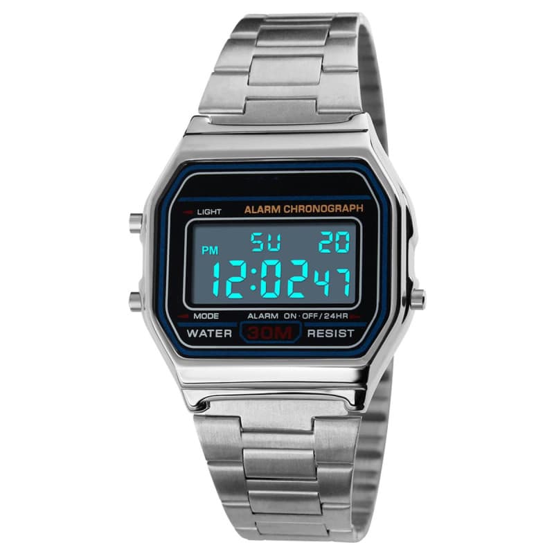 Nicoone Montre de sport de luxe en acier inoxydable étanche jusqu'à 30 m