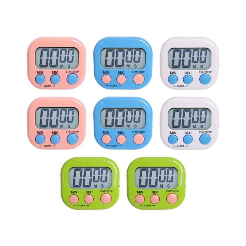 Kellegour 8 Pièces Coloré Minuteur de Cuisine Magnetique avec 4 Couleurs,Chronometre Minuteur Magnétique,Chronometre avec Grand