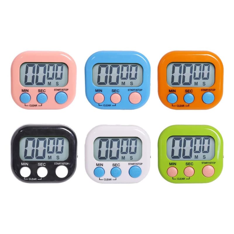 Hitopin 6 Pièces Minuteur de Cuisine Magnétique, Chronometre avec Grand Écran LCD, Chronomètre Minuterie Aimanté, Timer Enfant p