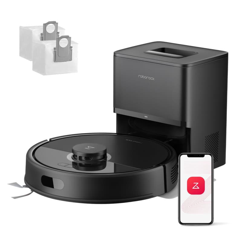 roborock Q7 L5+ Set Aspirateur Robot Laveur avec Station, 8000 Pa Aspiration, Vidange Automatique, 3 Niveaux d'eau, Double Anti-