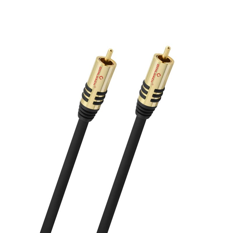 Oehlbach NF Sub, câble de subwoofer Cinch, câble Audio 5m, OFC, Rond, Noir