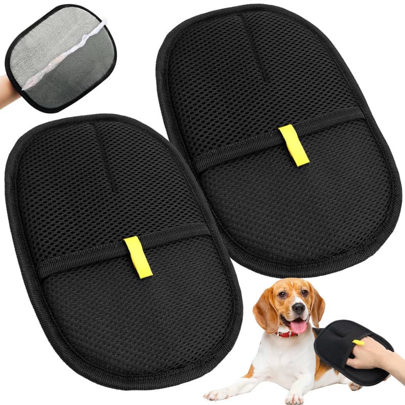 WJMY Lot de 2 gants magnétiques réutilisables pour enlever les poils d'animaux de compagnie, principe électrostatique, brosse à