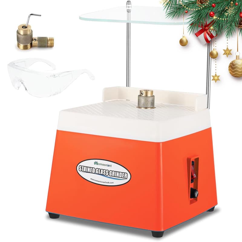 Mxmoonant Ponceuse automatique pour vitrail, céramique, décoration d'intérieur, carreaux de mosaïque, artisanat, avec 2 embouts
