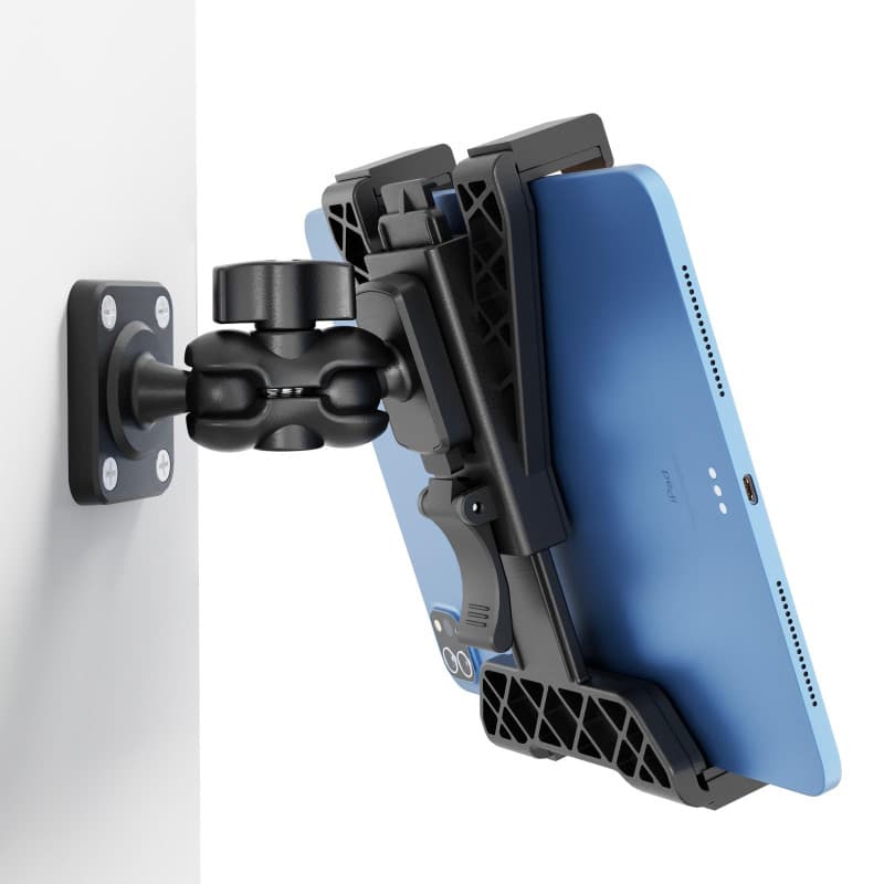 OHLPRO Support Mural pour Tablette 7-11″ – Support iPad Pivotant 360° à Double Rotule, Bras Long, Fixation Murale par Vis, Idéal
