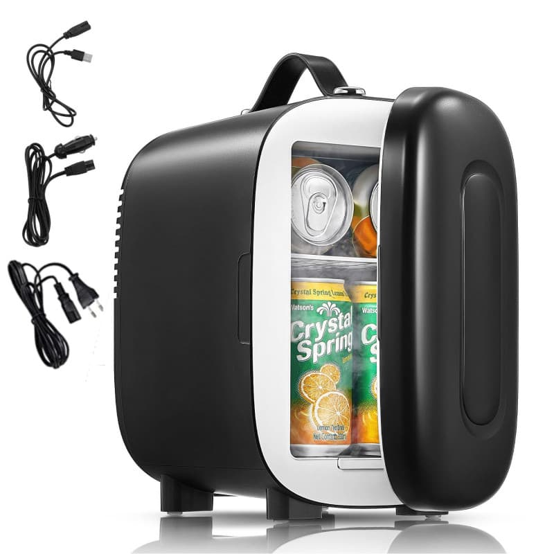 Mini Frigo de Chambre 5L, USB/AC/DC Brancher, Pour Voiture 12V 240V pour Camping, Petit Skincare Réfrigérateur Comestique Silenc