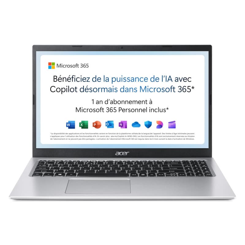 Acer Aspire 1 A115-32-C3AK Ordinateur Portable 15,6'' Full HD (Intel Celeron N4500, RAM 4 Go, 128 Go eMMC, Intel UHD Graphics, W