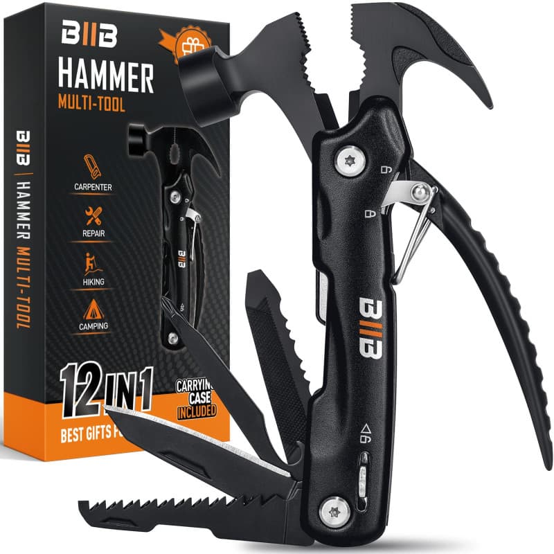 BIIB Cadeau Homme, 12 en 1 Outil Multifonction, Idee Anniversaire Cadeau Homme Noel Original, Cadeau Papa Gadget Insolite Utile,