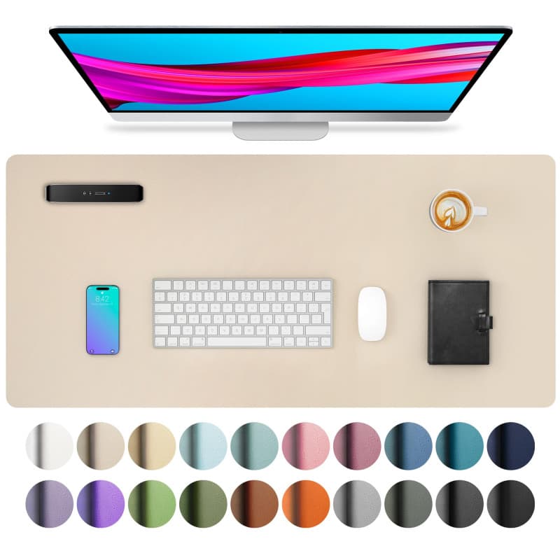 Tapis de bureau en cuir – tapis de souris – tapis de bureau – sous-main de bureau antidérapant en similicuir pour ordinateur por