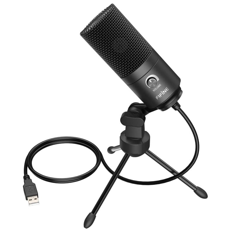 FIFINE USB Micro PC à Condensateur, Microphone Gamer pour Ordinateur PS4/PS5, Micro de Bureau de Studio Streaming Mac Windows -