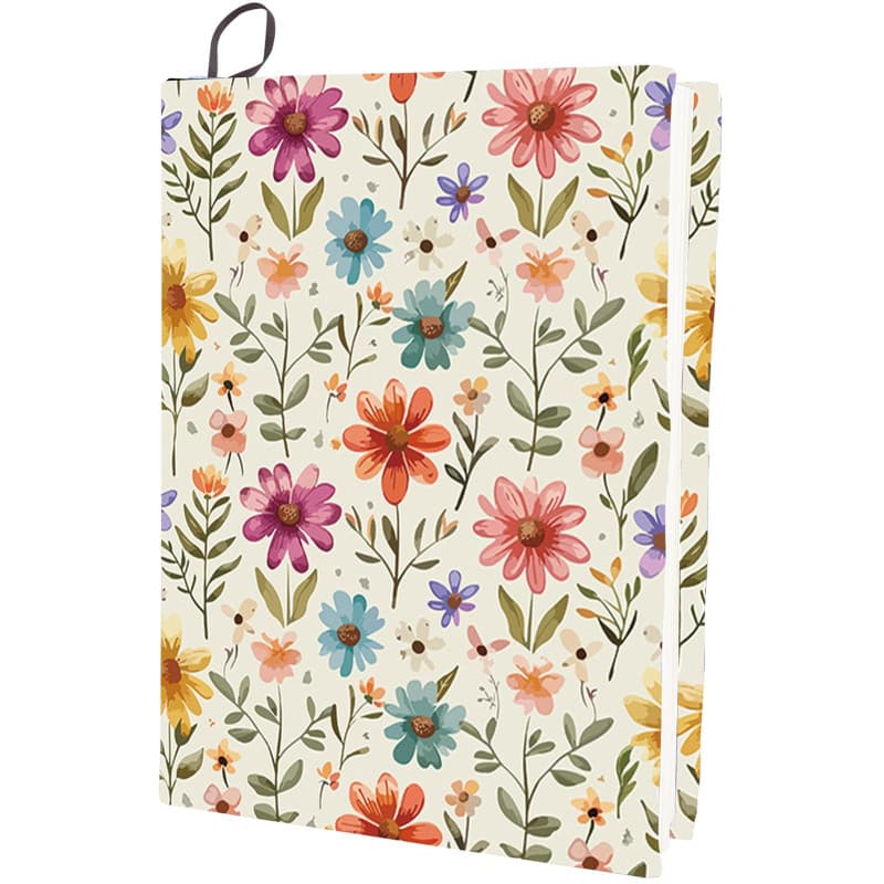 craspire Couverture de Livre Extensible à Fleurs Feuille Florale Lavable et Réutilisable Grand Tissu en Nylon Protection de Livr
