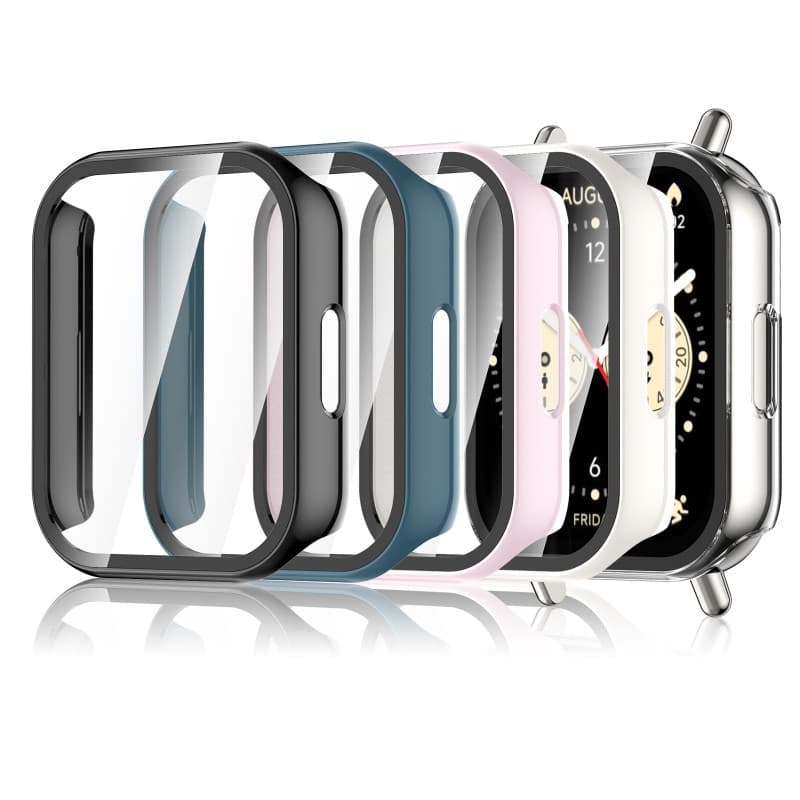 Hianjoo 5 Pièces Coque Compatible pour Xiaomi Redmi Watch 5 Lite, PC Coque de Protection Écran Verre Trempé Intégré Compatible p