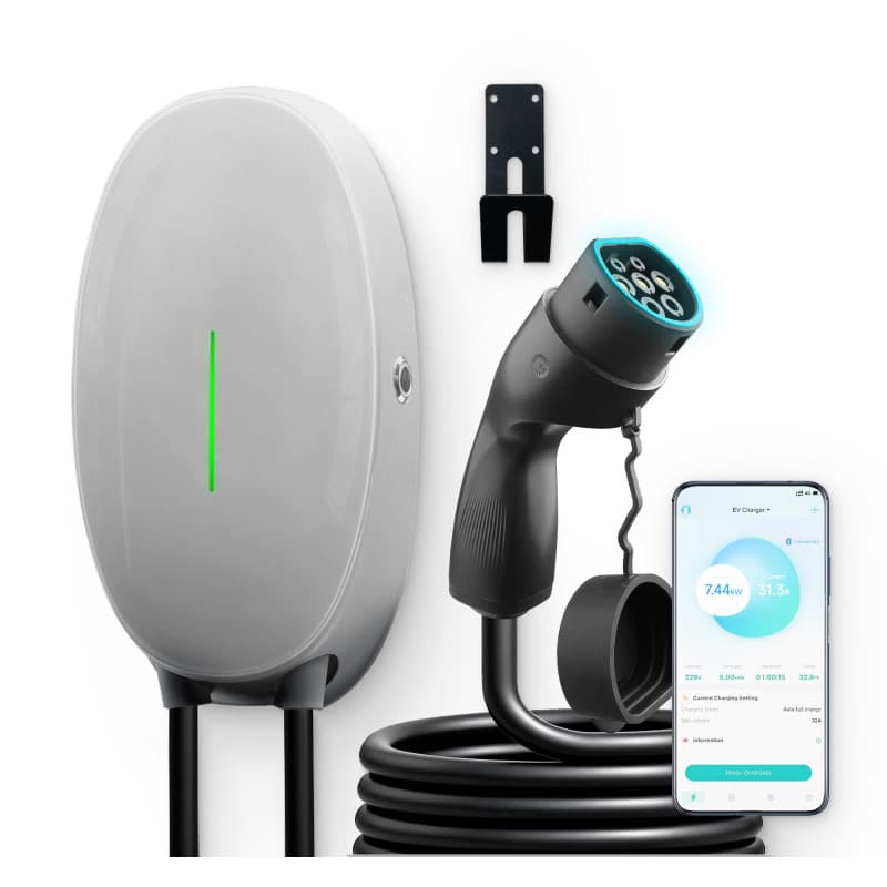 WISSENERGY Wallbox 7.4kW Type 2 avec APP Contrôle, Borne de Recharge Voiture électrique Prend en Charge la Connectivité Standard