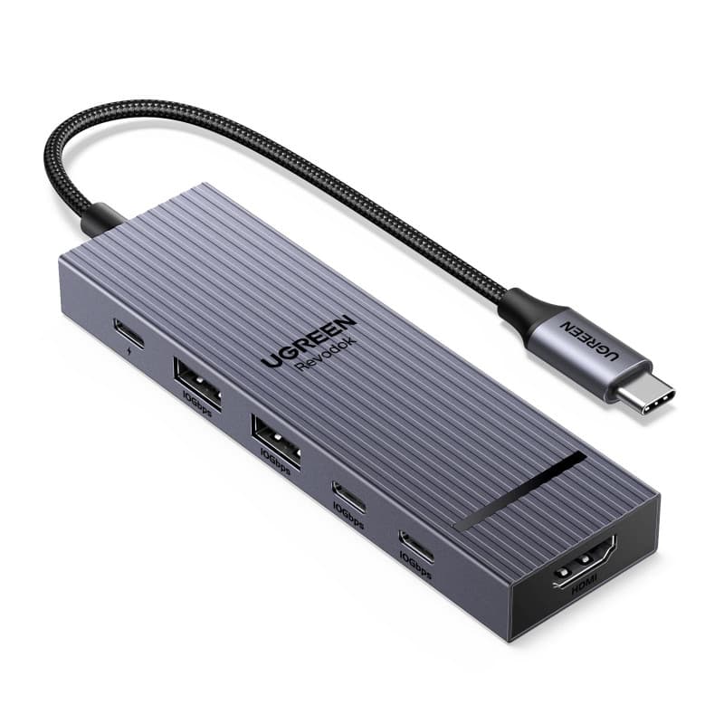 UGREEN Revodok Pro 106 10Gbps Hub USB C HDMI 4K 60Hz 4 Data Ports 2A2C PD 100W 6 en 1 Docking Station Compatible avec MacBook iP