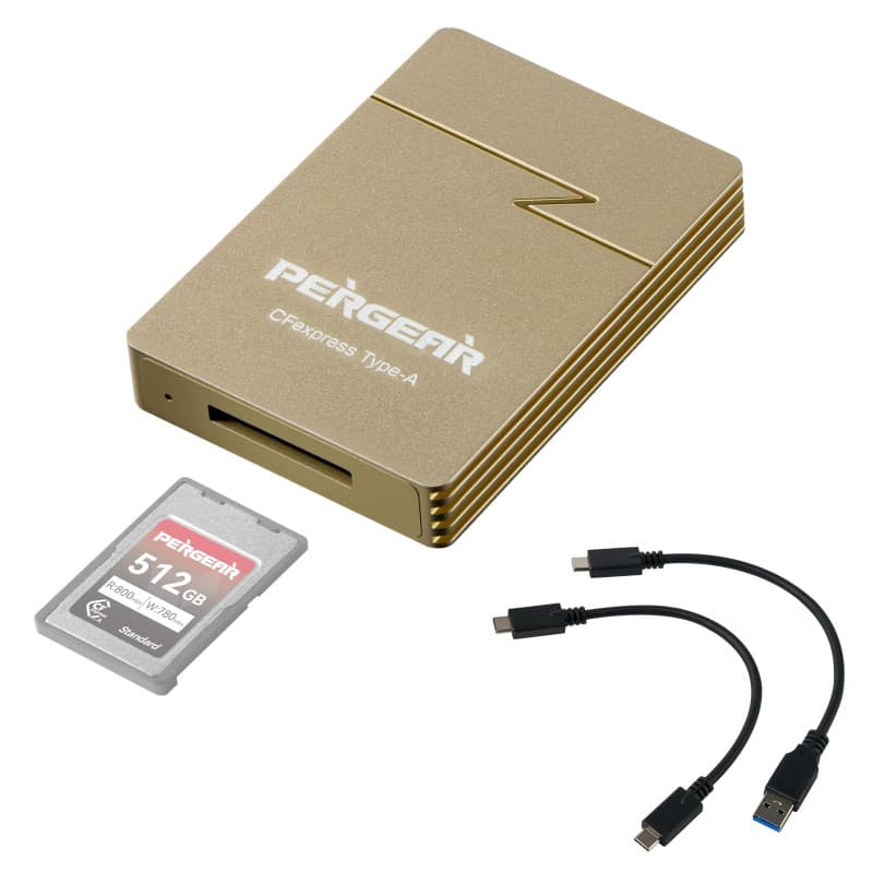PERGEAR CFexpress Lecteur de Cartes Professionnel Type A USB 3.2 Gen 2, USB-C & USB-A 2 en 1, Vitesse de Transfert 10 Gbps pour
