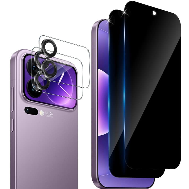 Aerku 2 Pièces Anti-Espion Protecteur D'écran pour Xiaomi Mi 17 Pro Max, Privacy Verre Trempé, 2 Pièces Vitre Écran Arrière et C