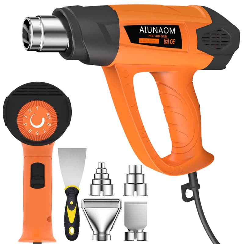 Décapeur Thermique AIUNAOM 2000W Professionnel Pistolet à Air Chaud 50 ℃-650℃ 9 Niveaux de Température Réglables Protection de S