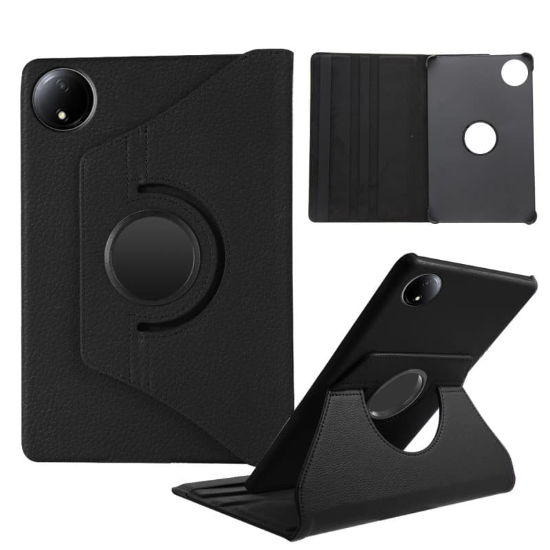 Coque Compatible avec Xiaomi Redmi Pad SE 8.7 Pouces 2024, Housse Support Rotatif 360° Etui de Protection PU Cuir