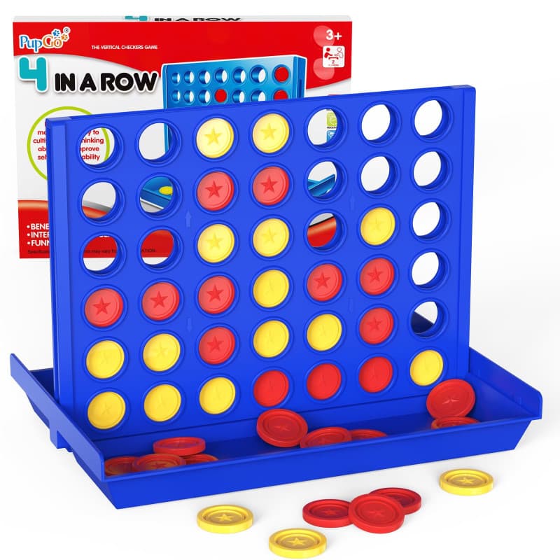 Pup Go Jeu de Société 4 en Ligne Format Standard pour Enfants 3+ Ans, Cadeau Noel pour Fille Garcon, Jeux de Plateau Stratégie,