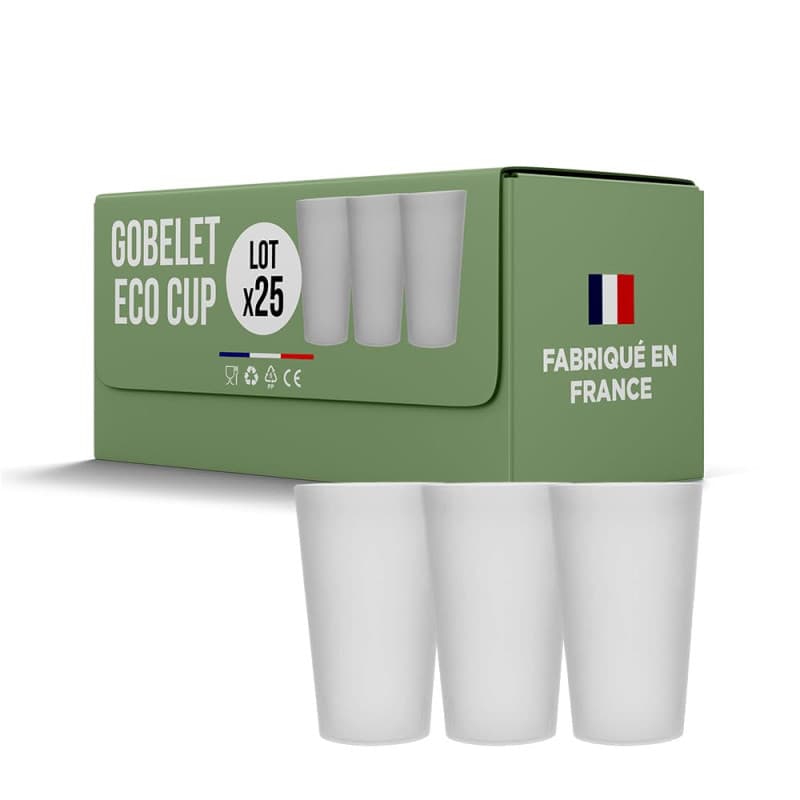 SPARKLERS CLUB Lot de Gobelets Réutilisables ECOCUP 30cl - Gobelet Bière et Réutilisable en Polypropylène,Prise en Main facile,