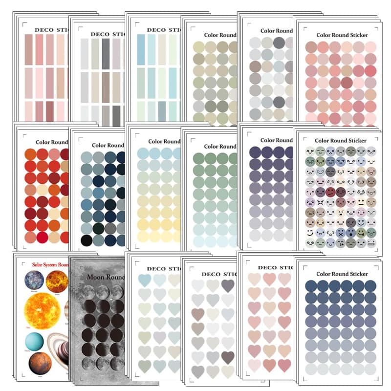 ONEBO 72 Feuilles Autocollants colorés,Autocollants à Pois colorés étoiles en Forme de,Pour la décoration d'agendas,d'enveloppes